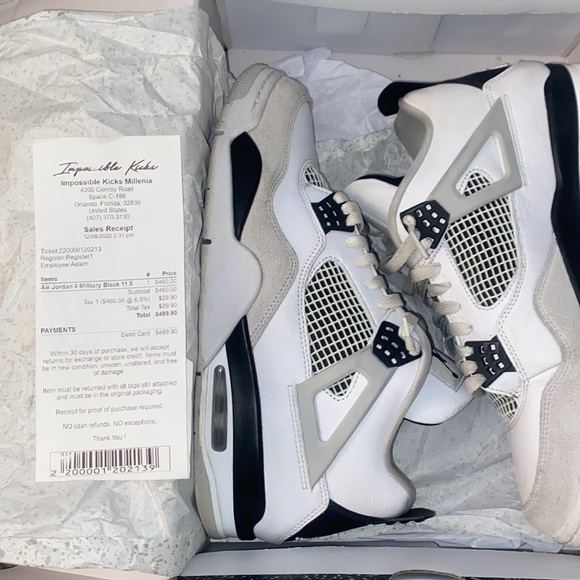 🌟EUC AIR JORDAN 4 Retro Military Black - Picture 9 of 9